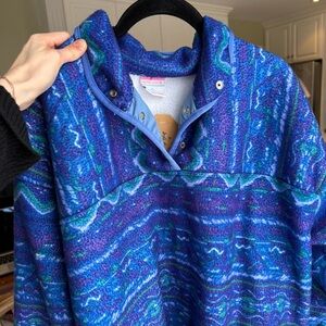 Vintage lady footlocker blue Aztec fleece